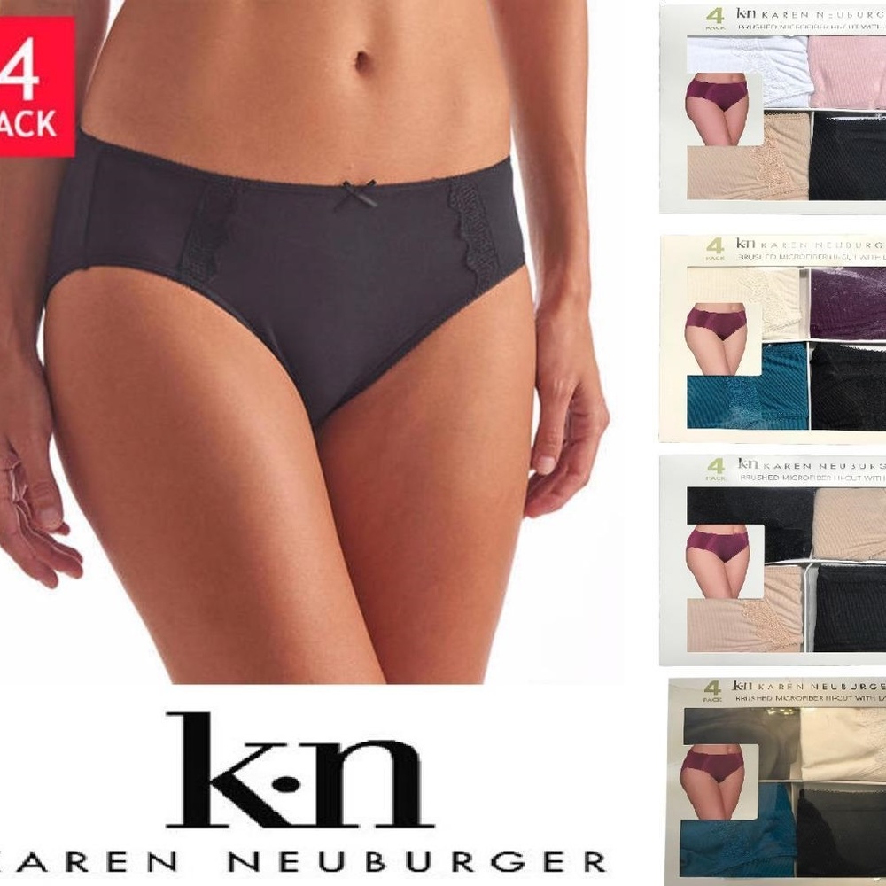 - Kn Hi-Cut Brushed Microfiber Lace 4 Pack